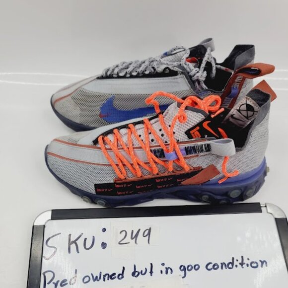 Nike Men's Gray Orange React Ispa CT2692-001 Mesh Athletic Sneaker Size 5.5 - Picture 7 of 7